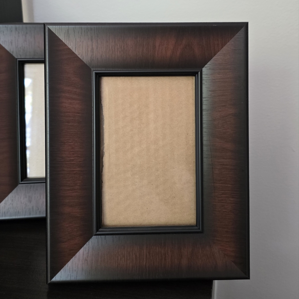 Elegant Brown Photo Frame Set Of Two